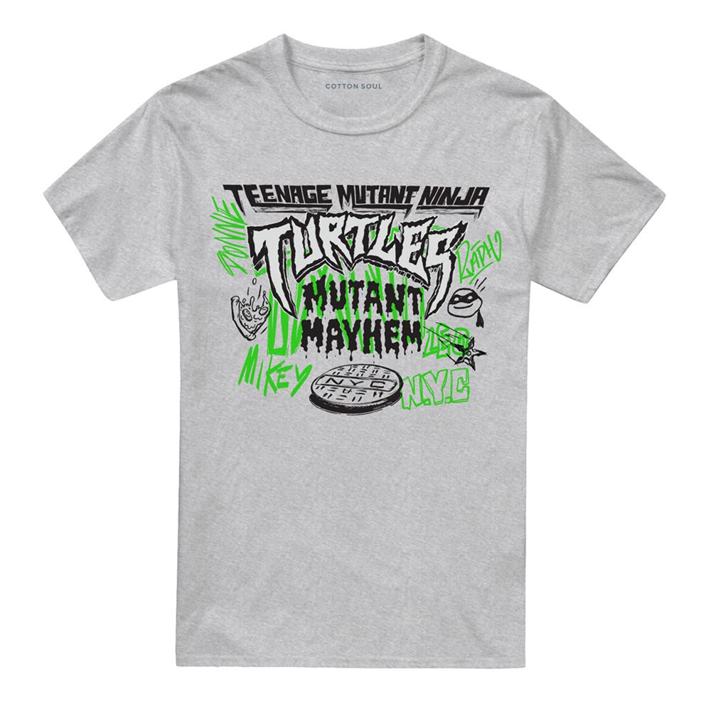 Athletic Heather - Front - Teenage Mutant Ninja Turtles: Mutant Mayhem Unisex Adult Graffiti Logo T-Shirt