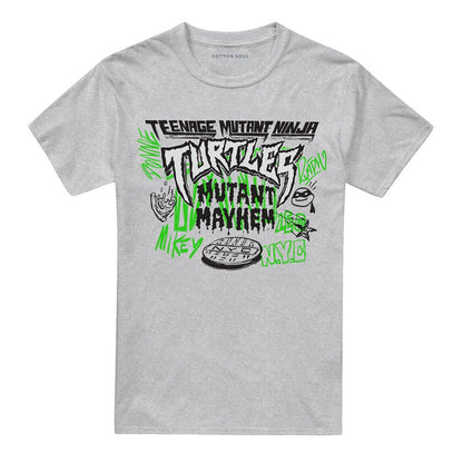Athletic Heather - Front - Teenage Mutant Ninja Turtles: Mutant Mayhem Unisex Adult Graffiti Logo T-Shirt