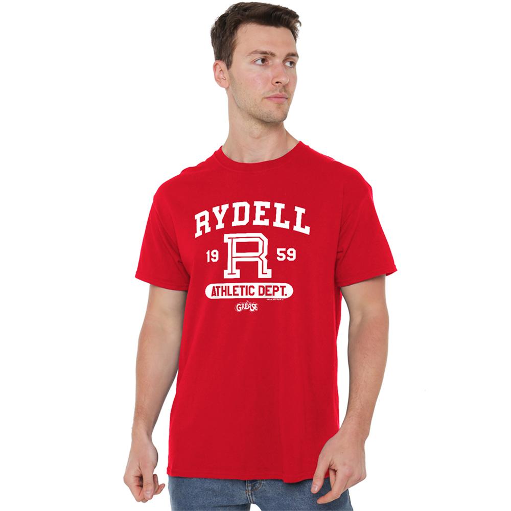 Red - Back - Grease Unisex Adult Rydell High T-Shirt