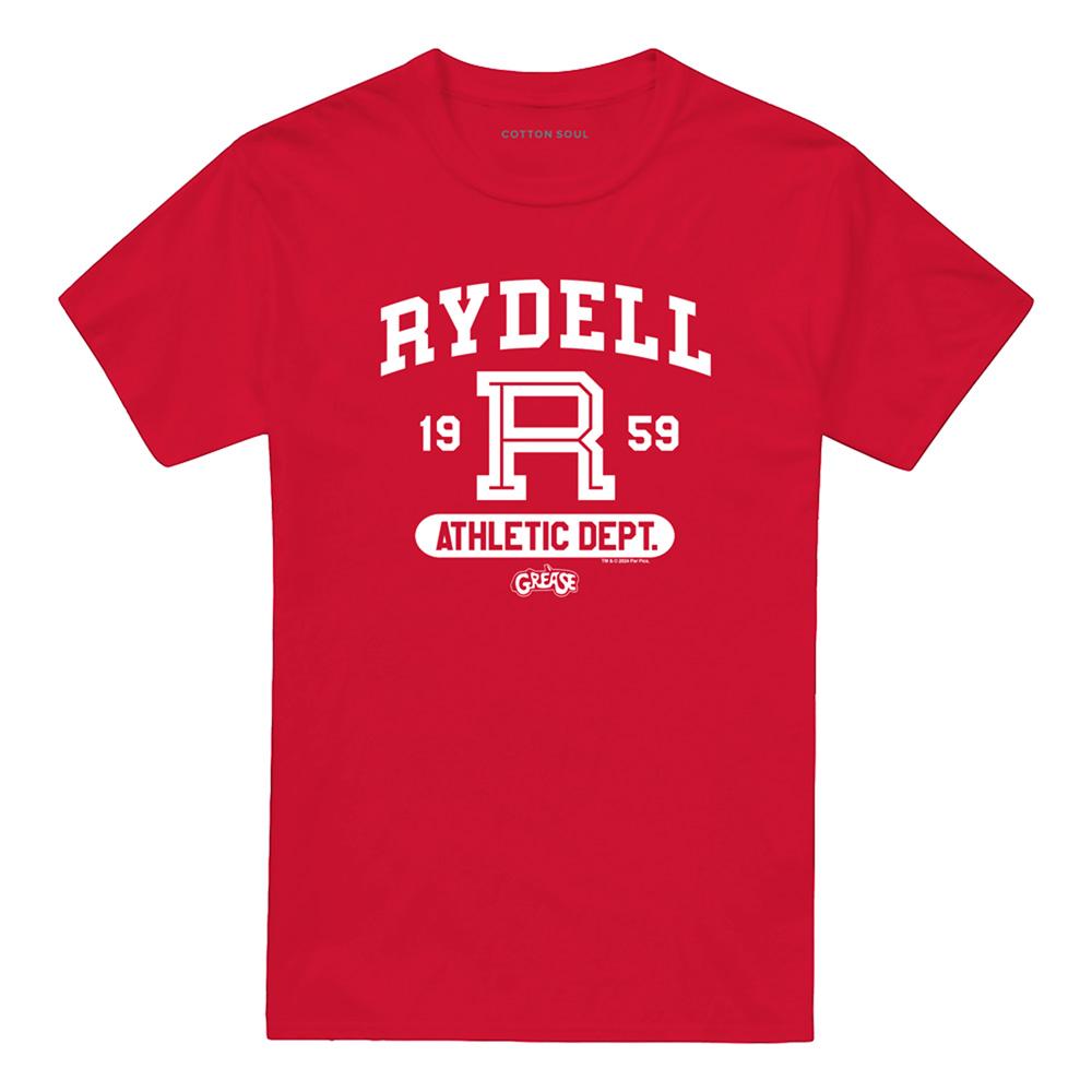 Red - Front - Grease Unisex Adult Rydell High T-Shirt