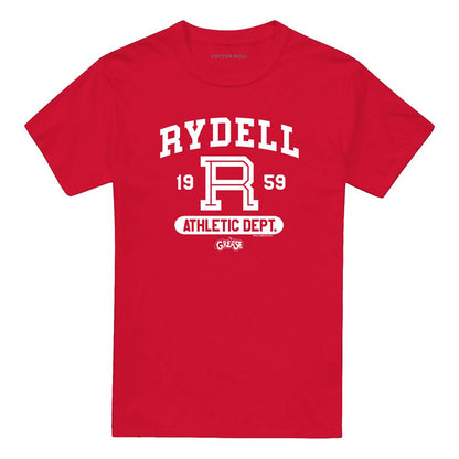 Red - Front - Grease Unisex Adult Rydell High T-Shirt