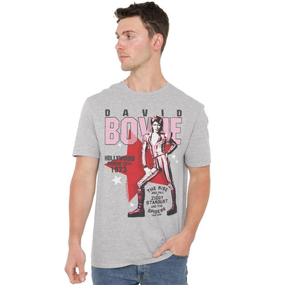 Athletic Heather - Back - David Bowie Unisex Adult Hollywood Style Ziggy Stardust T-Shirt
