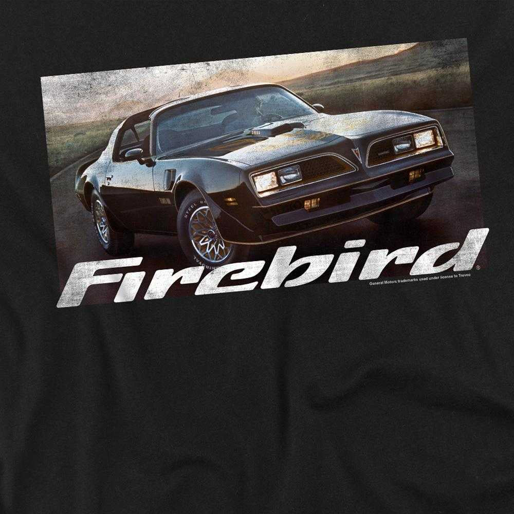 Black - Side - Pontiac Unisex Adult Firebird 76 Long-Sleeved T-Shirt