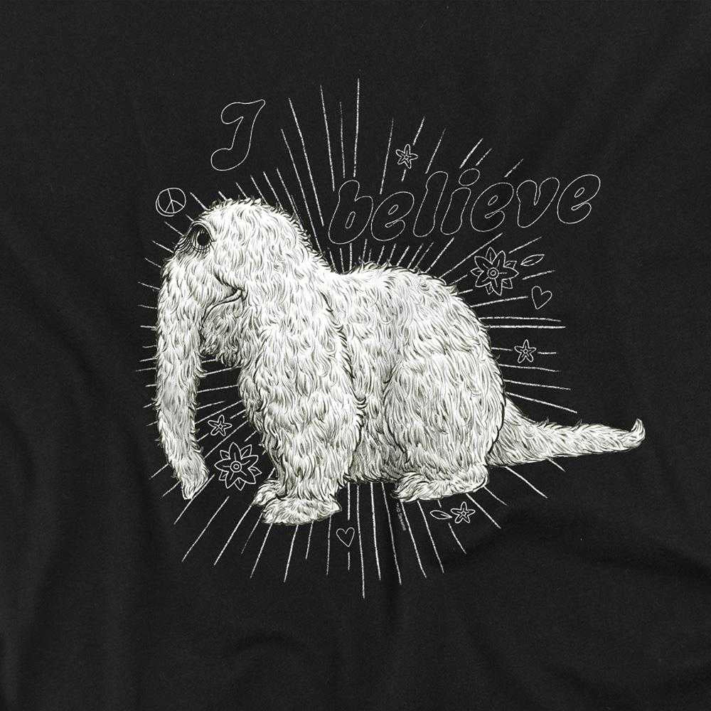 Black - Side - Sesame Street Unisex Adult I Believe Snuffleupagus Long-Sleeved T-Shirt