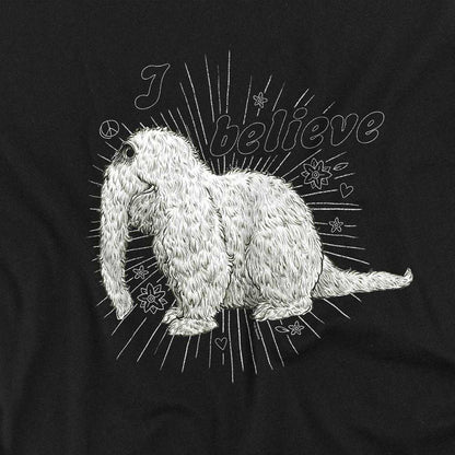 Black - Side - Sesame Street Unisex Adult I Believe Snuffleupagus Long-Sleeved T-Shirt