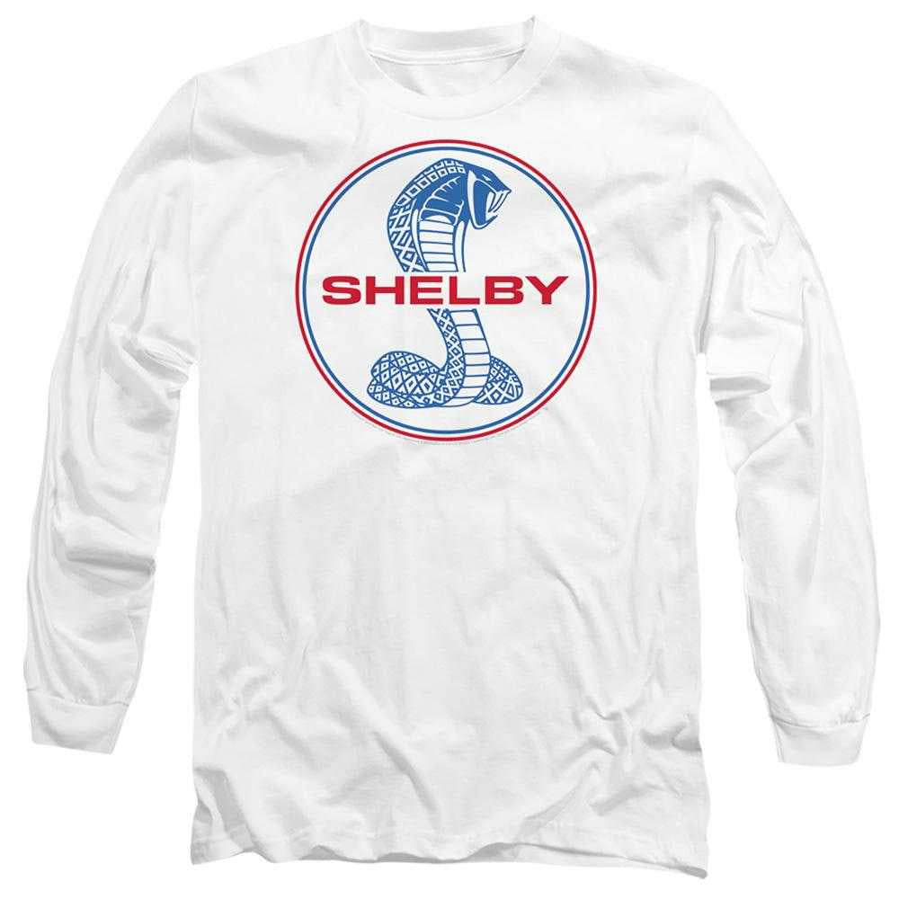 White - Front - Carroll Shelby Unisex Adult Circle Logo Long-Sleeved T-Shirt