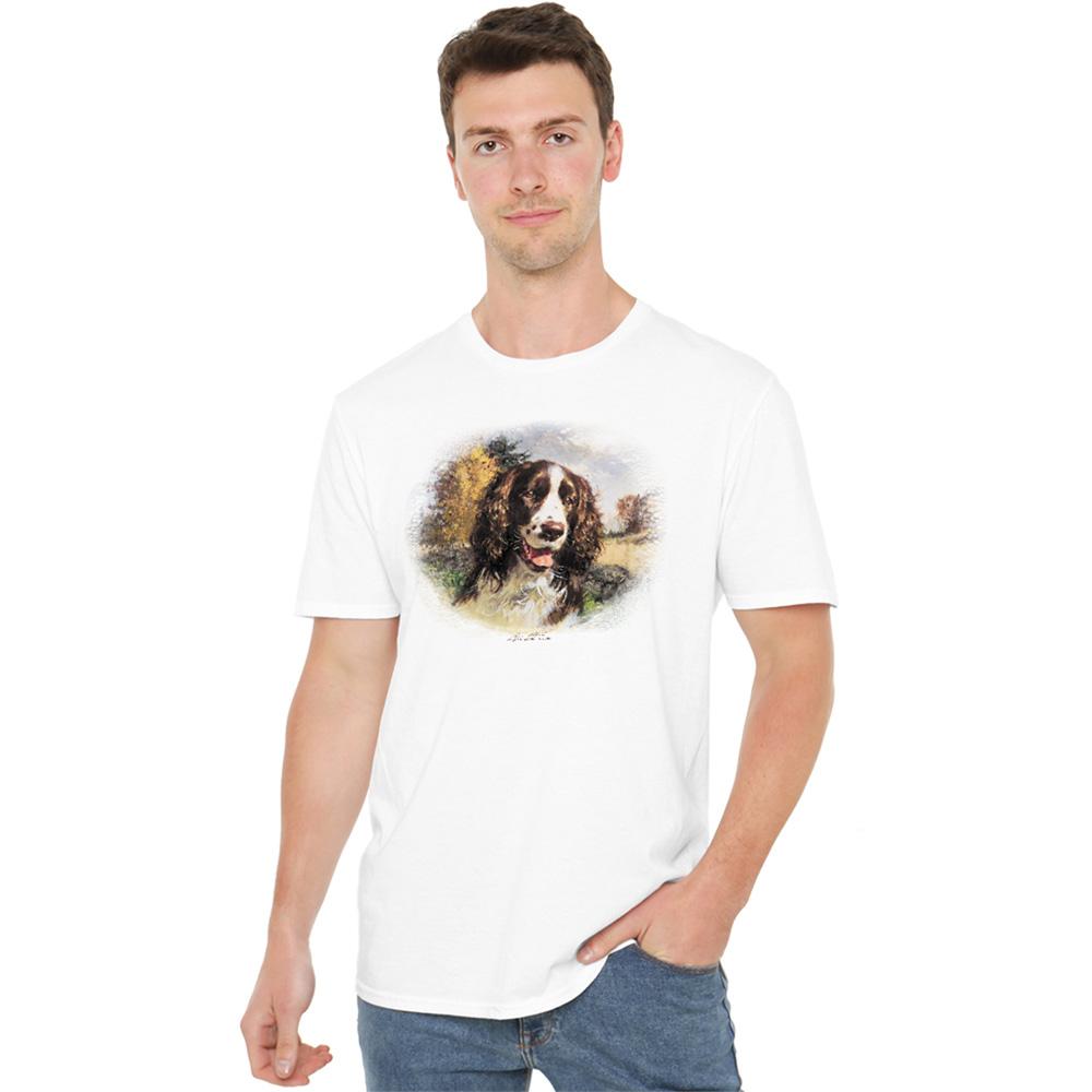 White - Back - Wildlife Unisex Adult Springer Spaniel Head T-Shirt