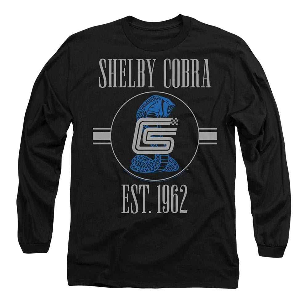Black - Front - Carroll Shelby Unisex Adult Large Snake And Signature Vintage Long-Sleeved T-Shirt