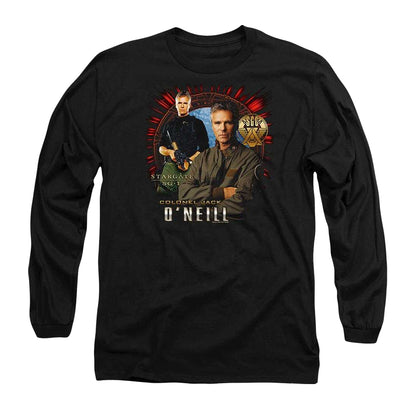 Black - Front - Stargate SG-1 Unisex Adult Jack O´Neill Long-Sleeved T-Shirt
