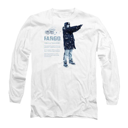 White - Front - Fargo Unisex Adult This Is A True Story Long-Sleeved T-Shirt