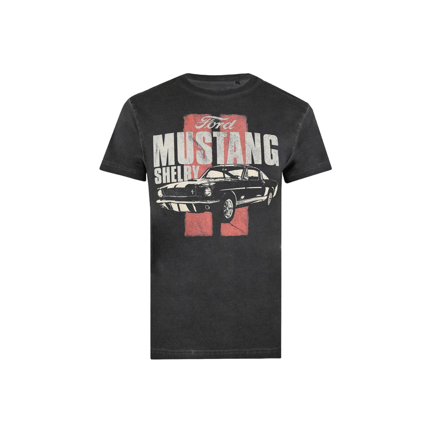 Black - Front - Ford Mens Mustang Shelby Vintage Wash T-Shirt