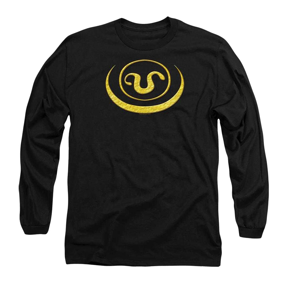 Black - Front - Stargate SG-1 Unisex Adult Goauld Apothis Symbol Long-Sleeved T-Shirt
