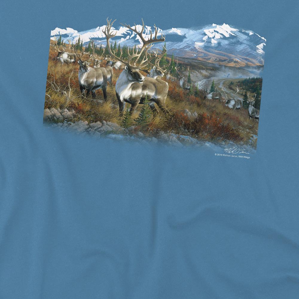 Carolina Blue - Side - Wildlife Unisex Adult Caribou T-Shirt