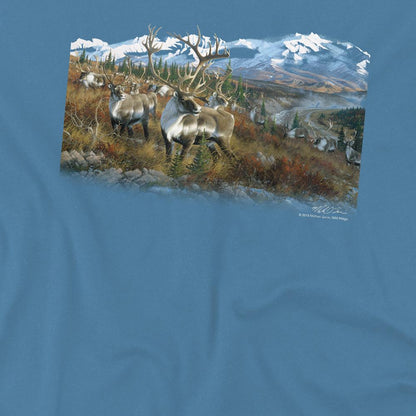 Carolina Blue - Side - Wildlife Unisex Adult Caribou T-Shirt
