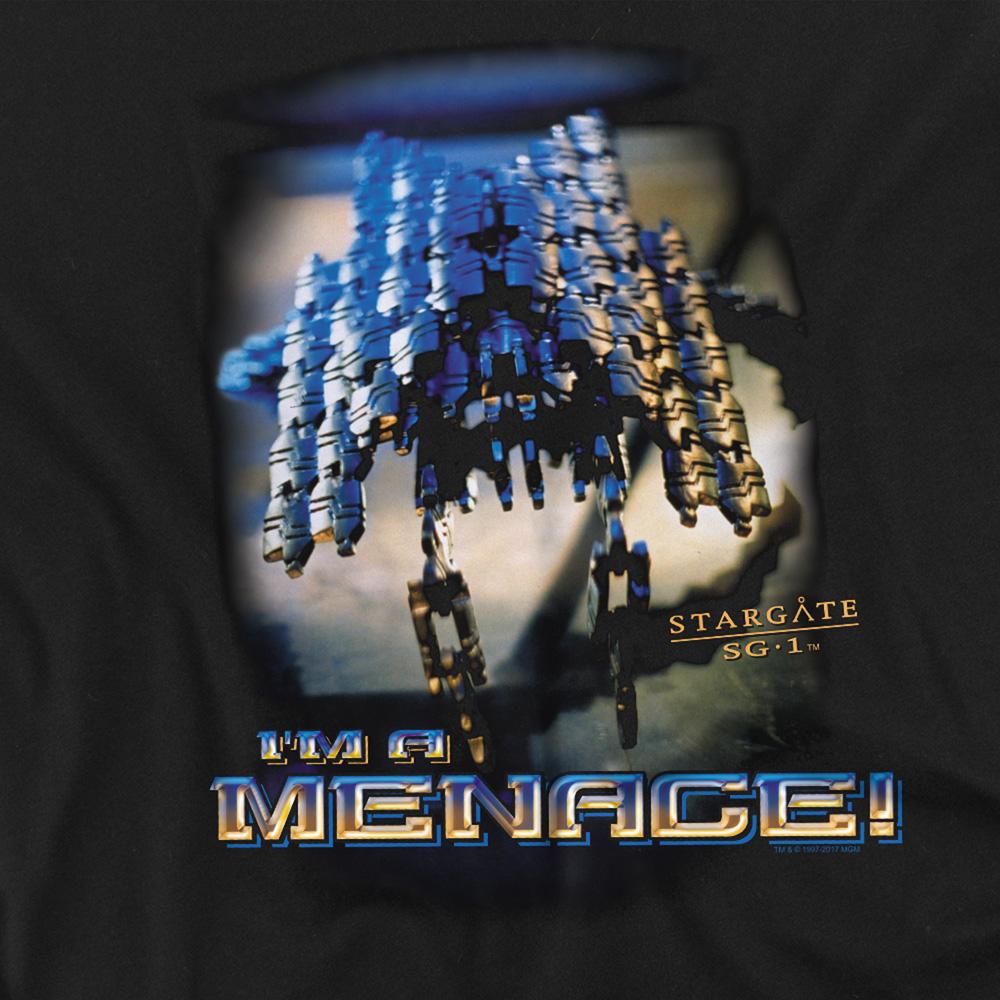 Black - Side - Stargate SG-1 Unisex Adult I´m A Menace T-Shirt