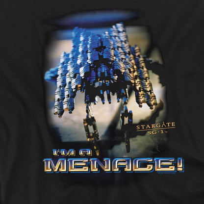 Black - Side - Stargate SG-1 Unisex Adult I´m A Menace T-Shirt
