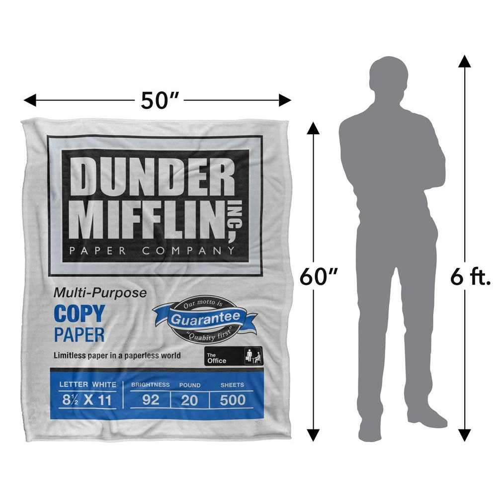 White-Multicoloured - Side - The Office Dunder Mifflin Copy Paper Silky Soft Touch Blanket