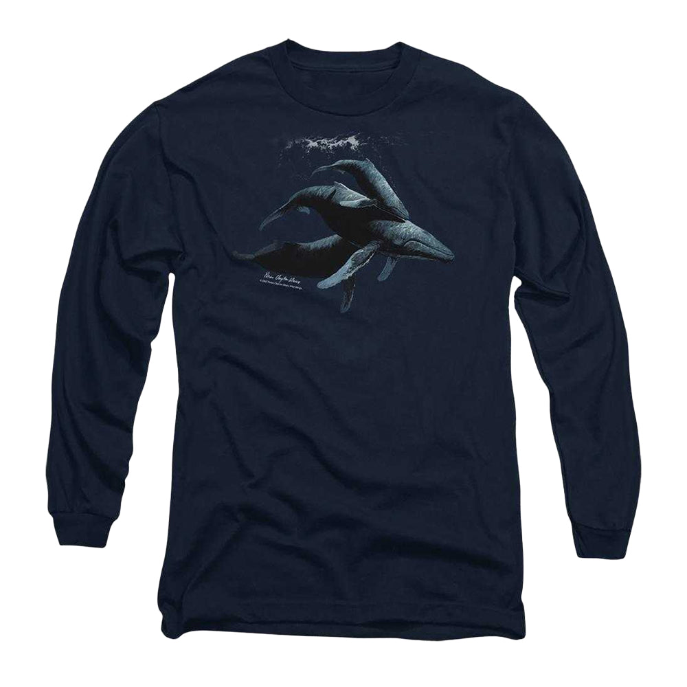 Navy - Front - Wildlife Unisex Adult Power&Grace Long-Sleeved T-Shirt