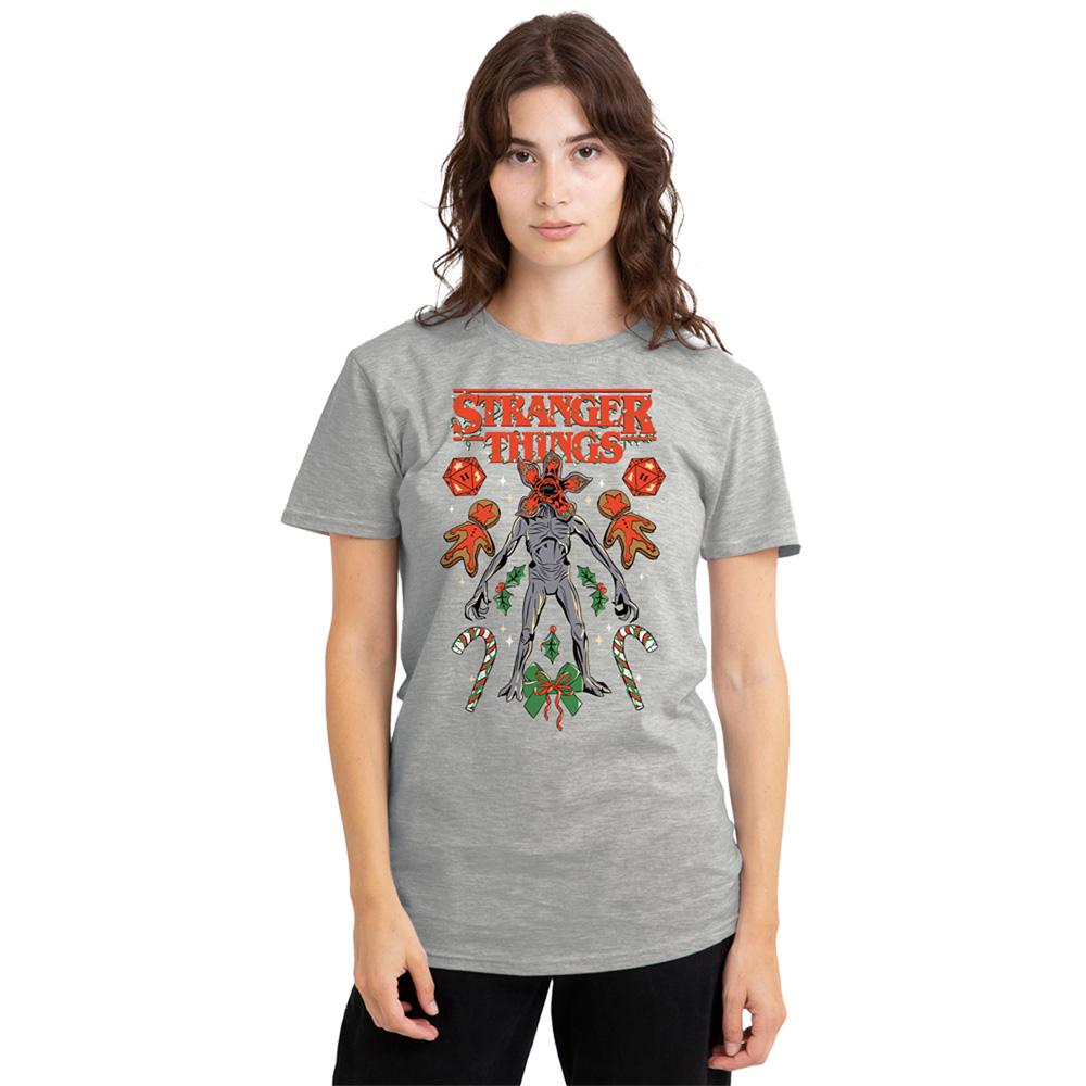 Athletic Heather - Lifestyle - Stranger Things Unisex Adult Demogorgon Dice, Canes & Cookies Christmas T-Shirt