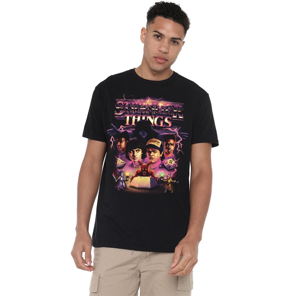 Black - Lifestyle - Stranger Things Unisex Adult Thunder Metal Band Group Shot T-Shirt