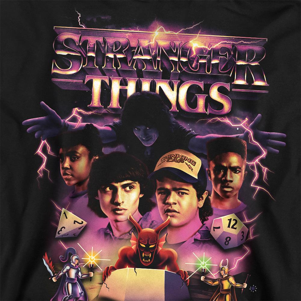 Black - Back - Stranger Things Unisex Adult Thunder Metal Band Group Shot Sweatshirt