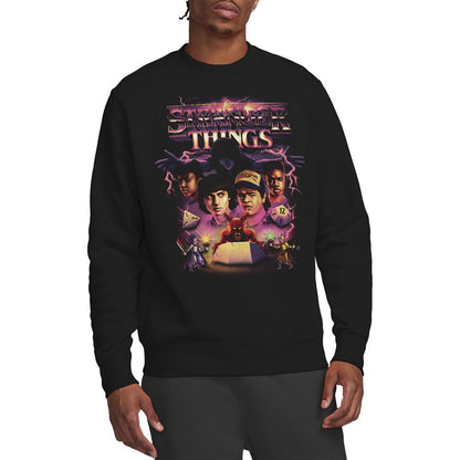 Black - Lifestyle - Stranger Things Unisex Adult Thunder Metal Band Group Shot Sweatshirt