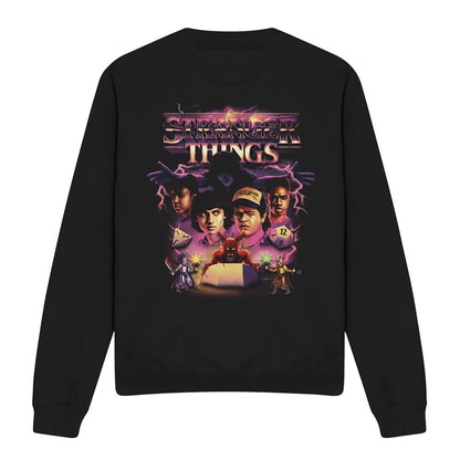 Black - Front - Stranger Things Unisex Adult Thunder Metal Band Group Shot Sweatshirt