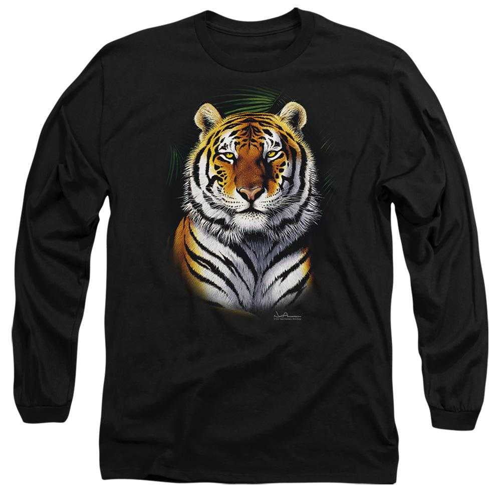 Black - Front - Wildlife Unisex Adult Jungle Fire Long-Sleeved T-Shirt