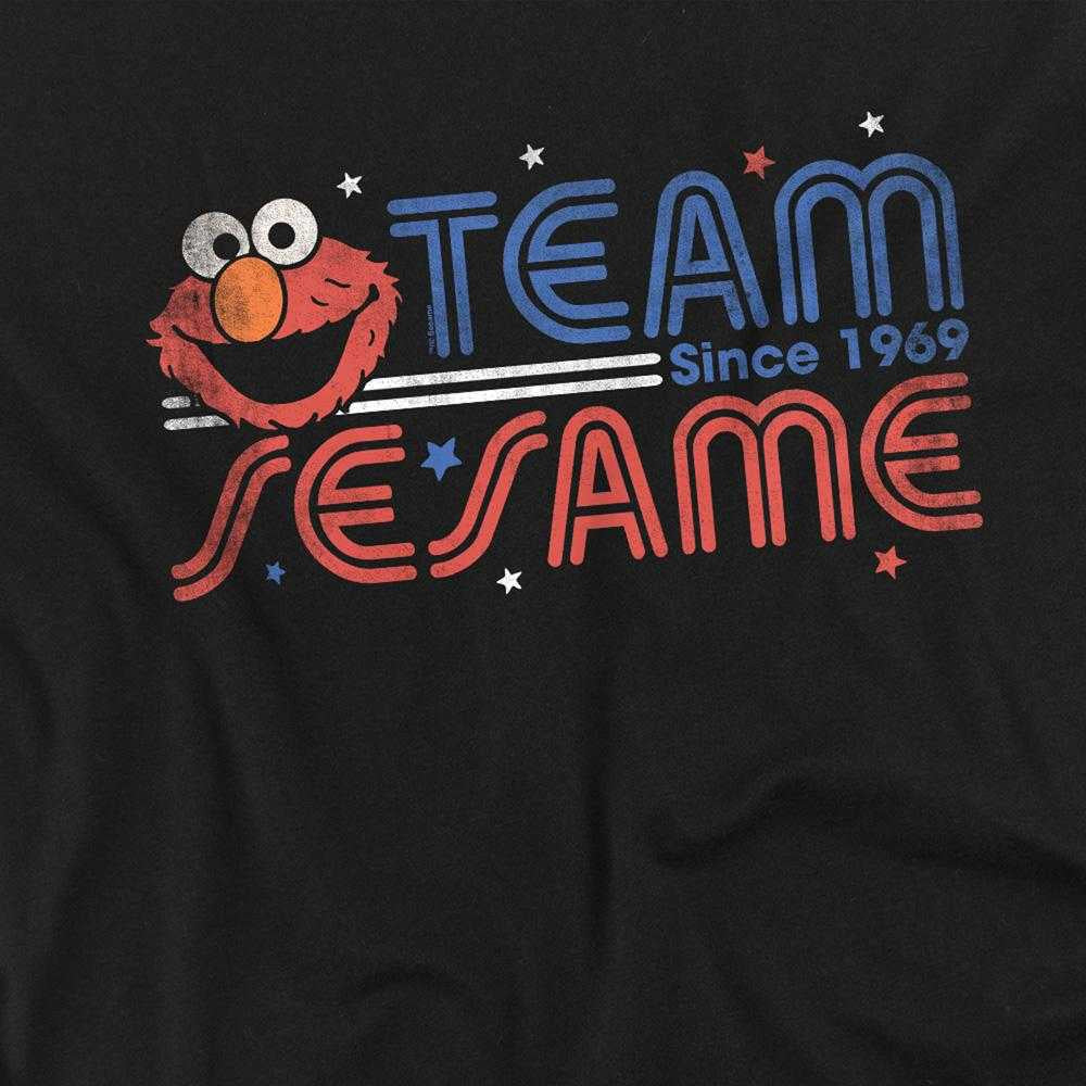 Black - Side - Sesame Street Unisex Adult Team Sesame Long-Sleeved T-Shirt