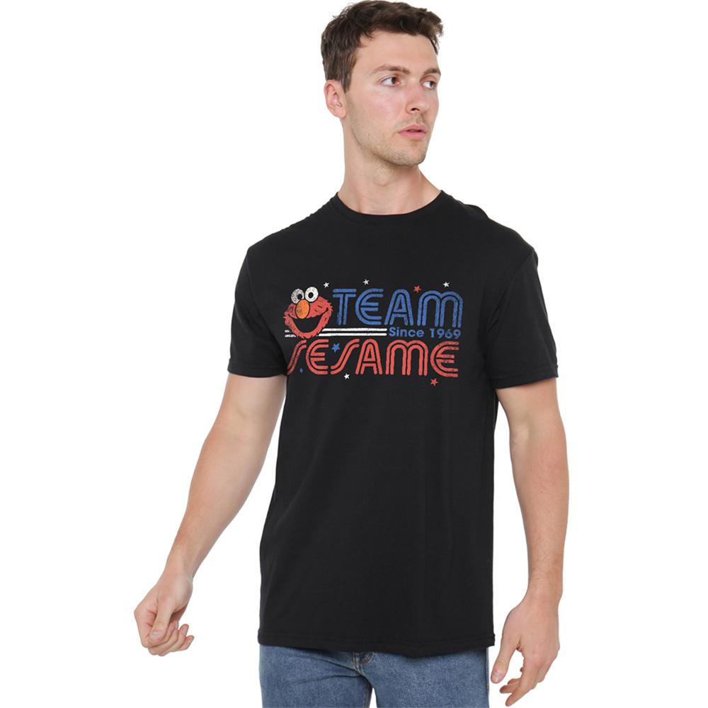 Black - Back - Sesame Street Unisex Adult Team Sesame T-Shirt