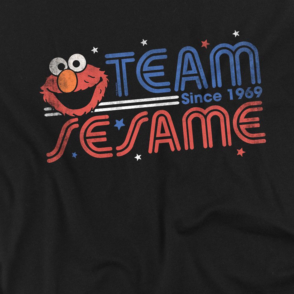 Black - Side - Sesame Street Unisex Adult Team Sesame T-Shirt
