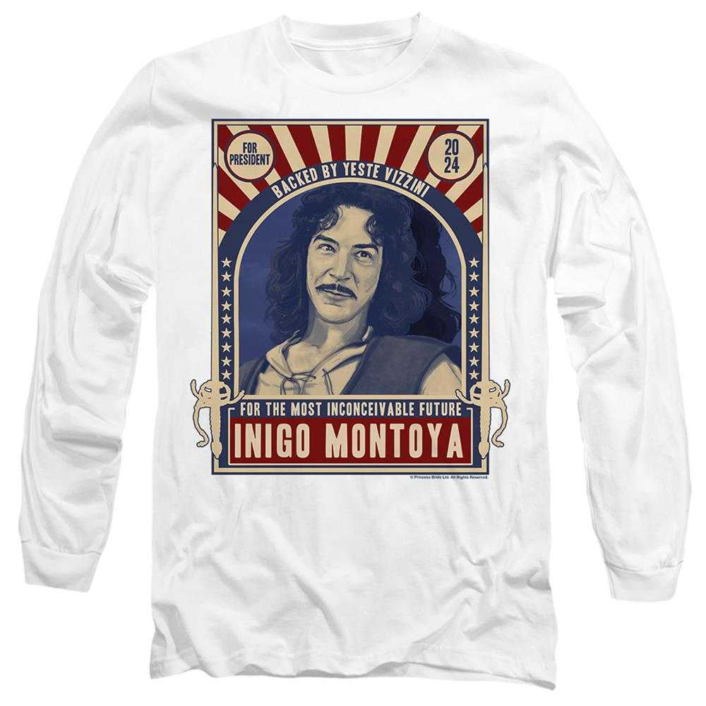 White - Front - The Princess Bride Unisex Adult Inigo Montoya for President 24 Long-Sleeved T-Shirt