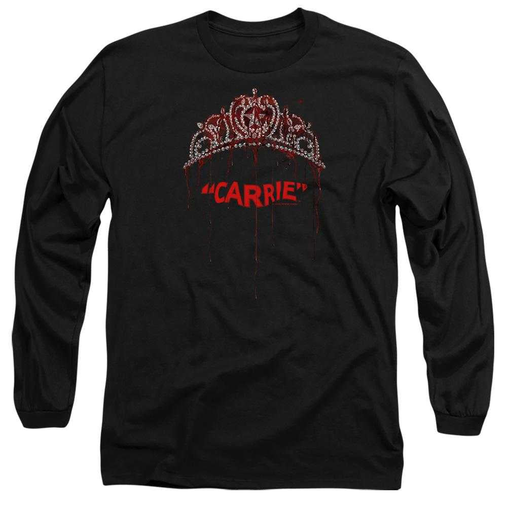 Black - Front - Carrie Unisex Adult Prom Queen Long-Sleeved T-Shirt