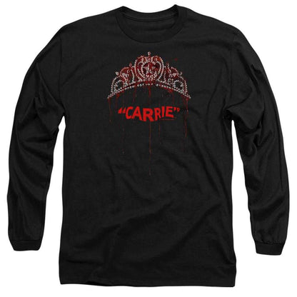 Black - Front - Carrie Unisex Adult Prom Queen Long-Sleeved T-Shirt
