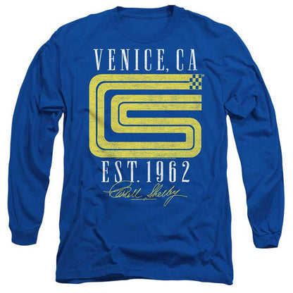 Royal Blue - Front - Carroll Shelby Unisex Adult CS Venice Logo Long-Sleeved T-Shirt