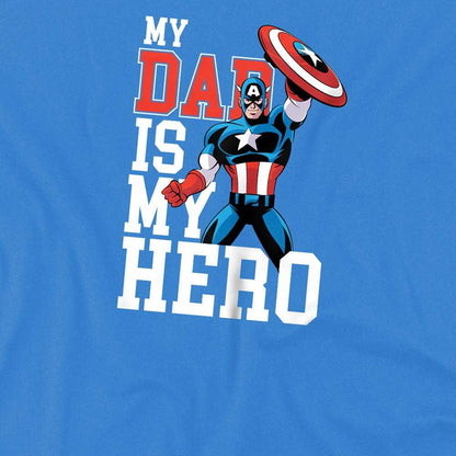 Sapphire - Side - Captain America Childrens-Kids My Dad Is My Hero Comic T-Shirt