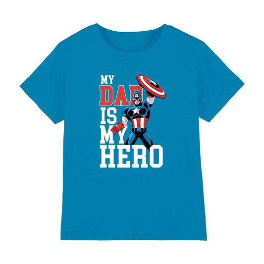 Sapphire - Front - Captain America Childrens-Kids My Dad Is My Hero Comic T-Shirt