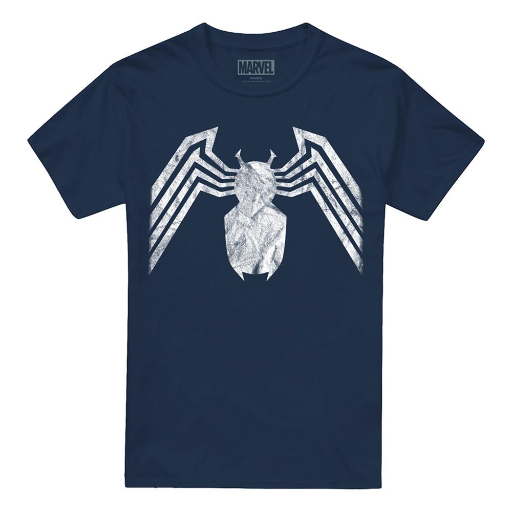 Navy - Front - Venom Unisex Adult Emblem T-Shirt
