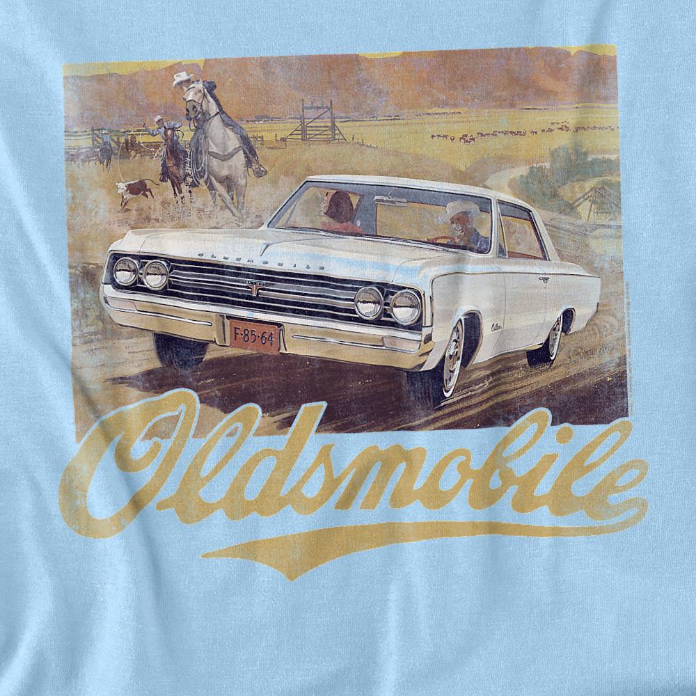 Light Blue - Back - Oldsmobile Unisex Adult Western T-Shirt