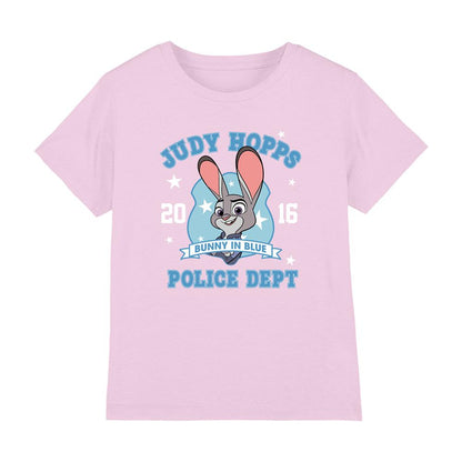 Pink - Front - Zootopia 2 Childrens-Kids Police Dept Judy Hopps T-Shirt