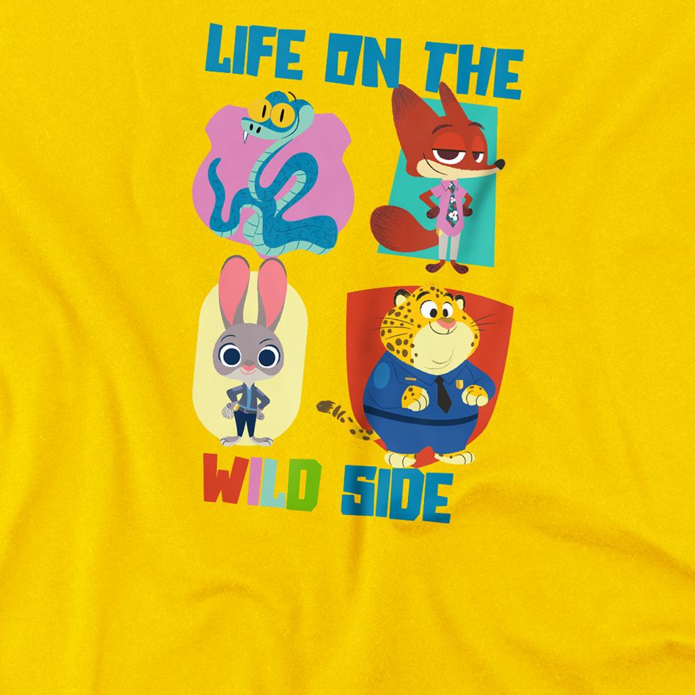 Yellow - Back - Zootopia 2 Childrens-Kids Life On The Wild Side T-Shirt