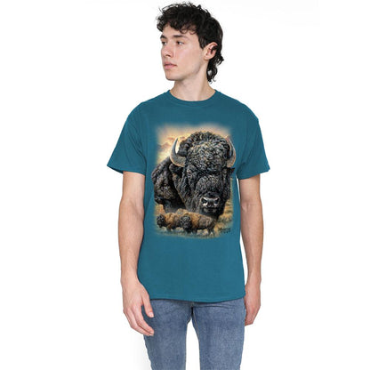 Slate - Back - Wild Wings Unisex Adult Sunset Buffalo T-Shirt