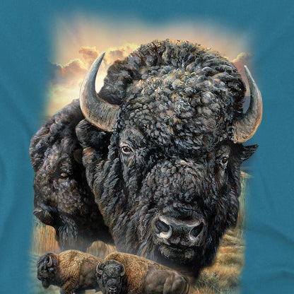 Slate - Side - Wild Wings Unisex Adult Sunset Buffalo T-Shirt