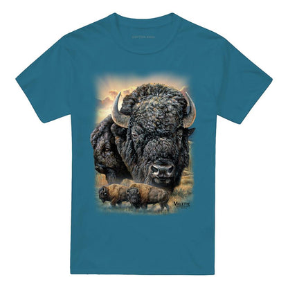 Slate - Front - Wild Wings Unisex Adult Sunset Buffalo T-Shirt