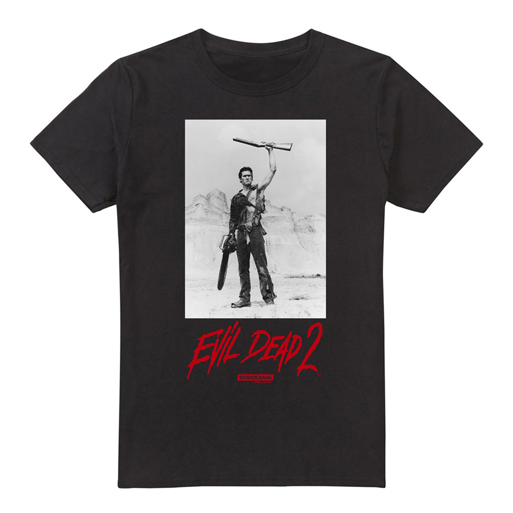 Black - Front - Evil Dead 2 Mens Chainsaw T-Shirt