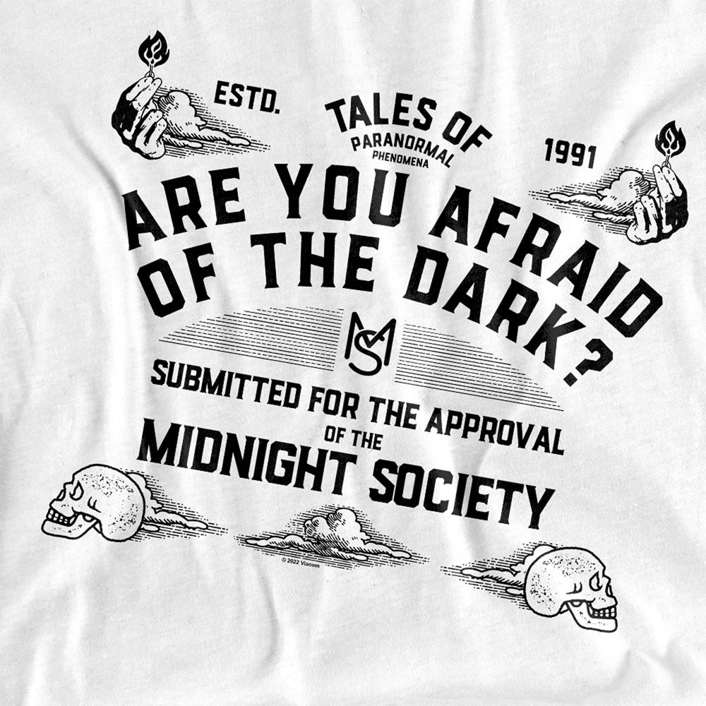 White - Side - Are You Afraid of the Dark? Unisex Adult Tales Of Paranormal T-Shirt