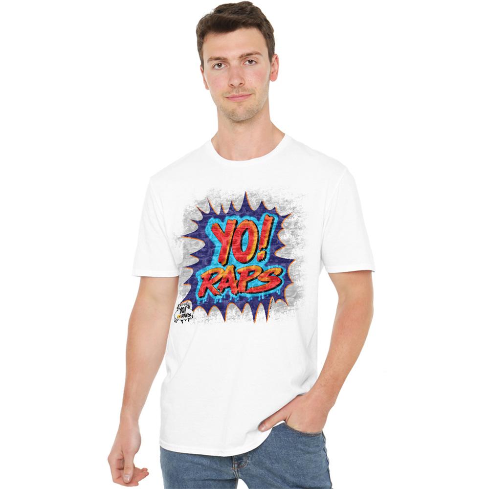 White - Back - Yo! MTV Raps Unisex Adult Brick Wall T-Shirt
