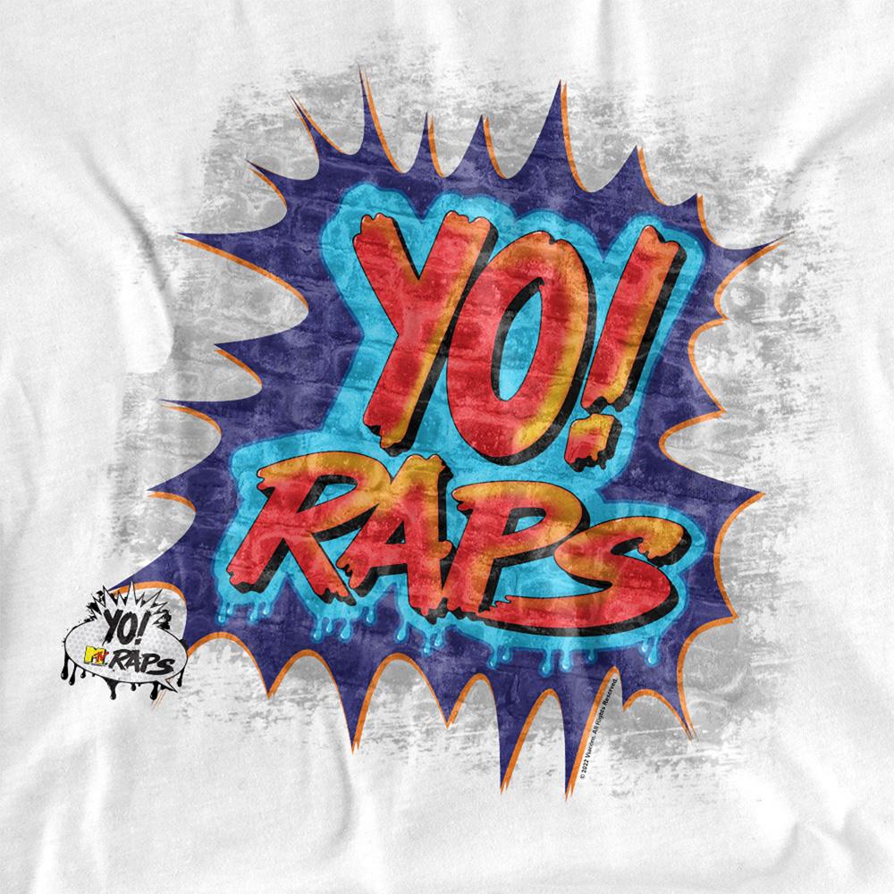 White - Side - Yo! MTV Raps Unisex Adult Brick Wall T-Shirt