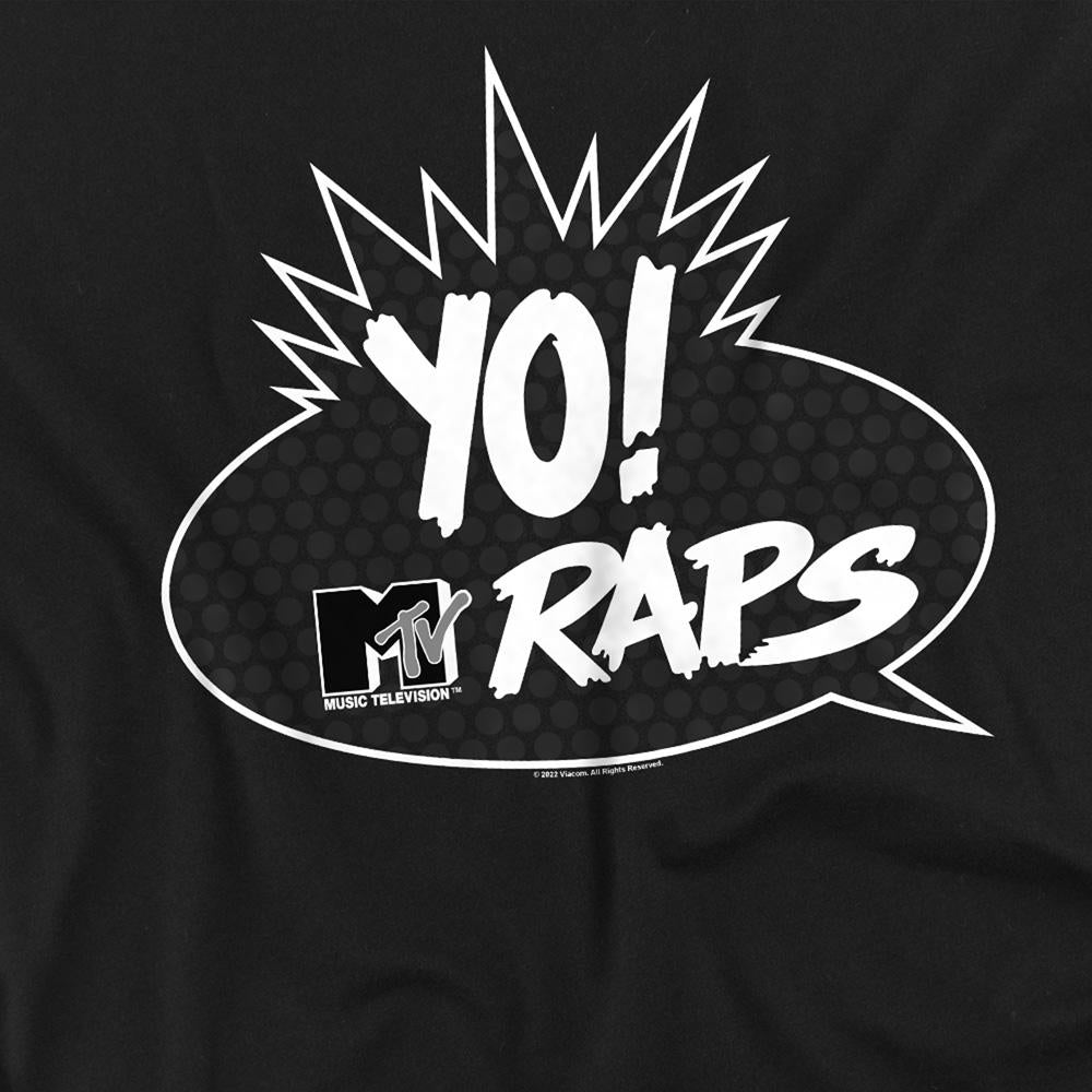 Black - Side - Yo! MTV Raps Unisex Adult Logo T-Shirt