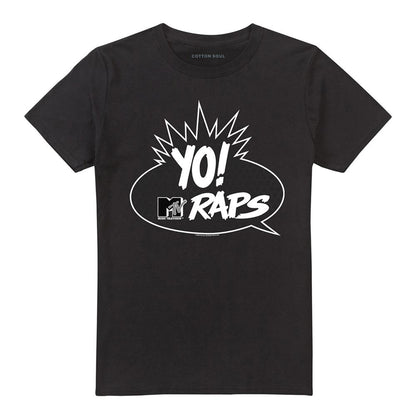 Black - Front - Yo! MTV Raps Unisex Adult Logo T-Shirt